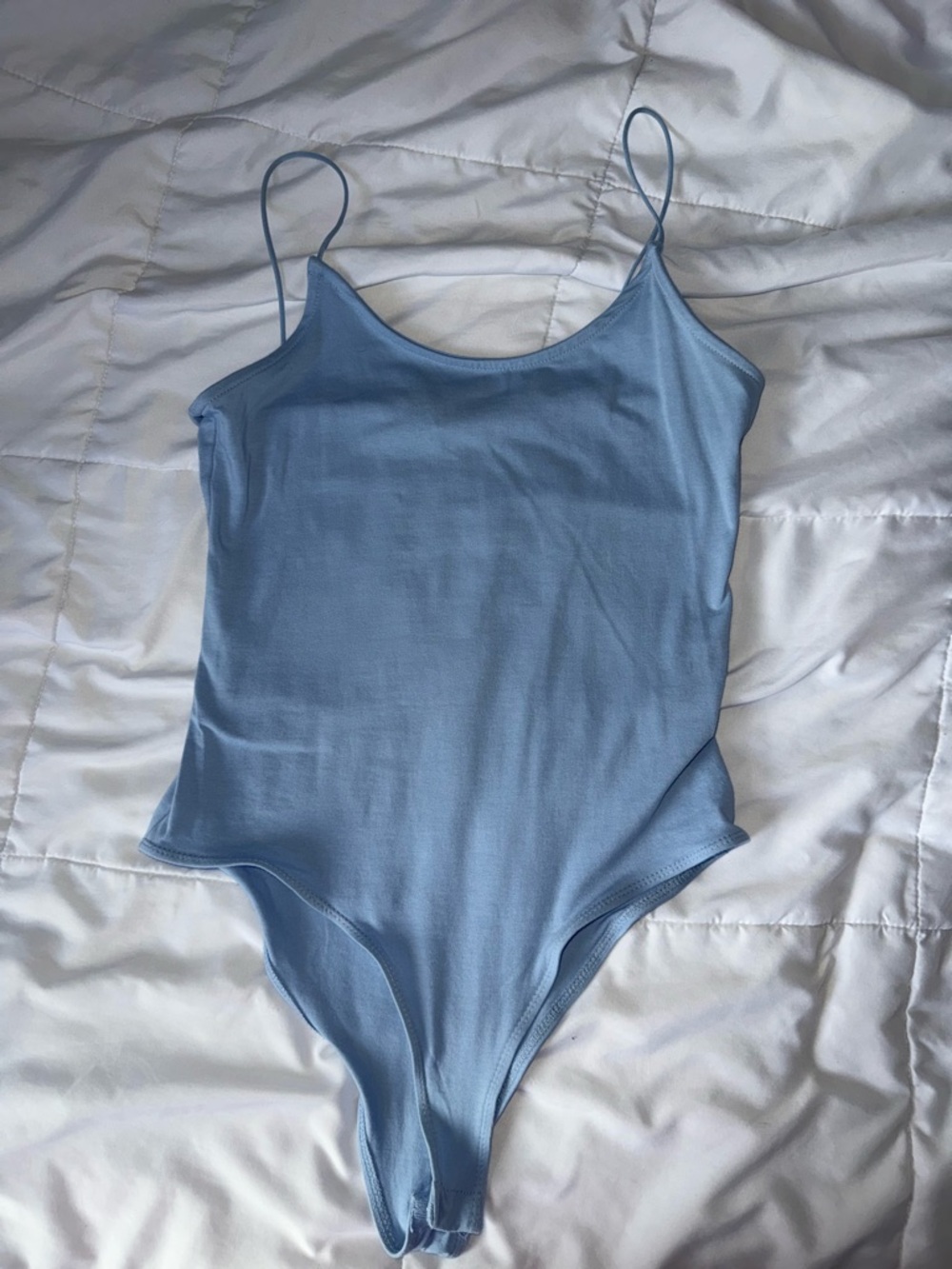 Light Blue Spaghetti Strap Bodysuit